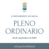 Pleno Ordinario del Ayuntamiento de Rafal (24 de septiembre de 2020)