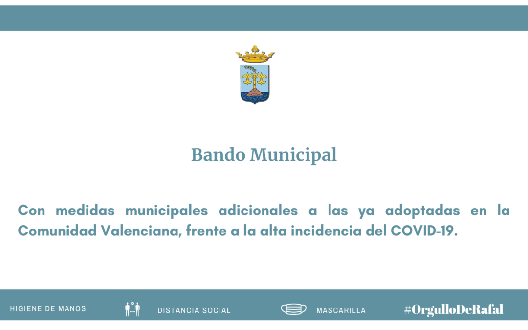 Bando del Ayuntamiento de Rafal que adapta las medidas frente al COVID-19 dictadas el 19 de enero