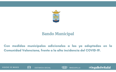 Bando del Ayuntamiento de Rafal que adapta las medidas frente al COVID-19 dictadas el 19 de enero