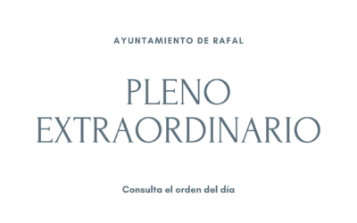 Pleno Extraordinario del Ayuntamiento de Rafal, 26 de noviembre de 2024
