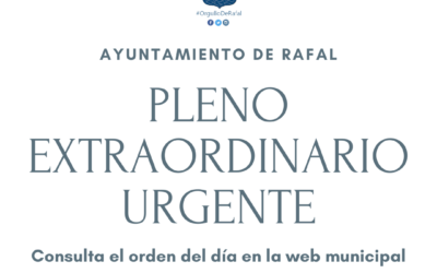 Pleno Extraordinario Urgente del Ayuntamiento de Rafal, 26 de junio de 2023