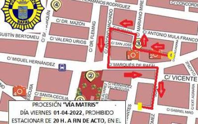 Itinerario de las procesiones de la Semana Santa 2022 en Rafal