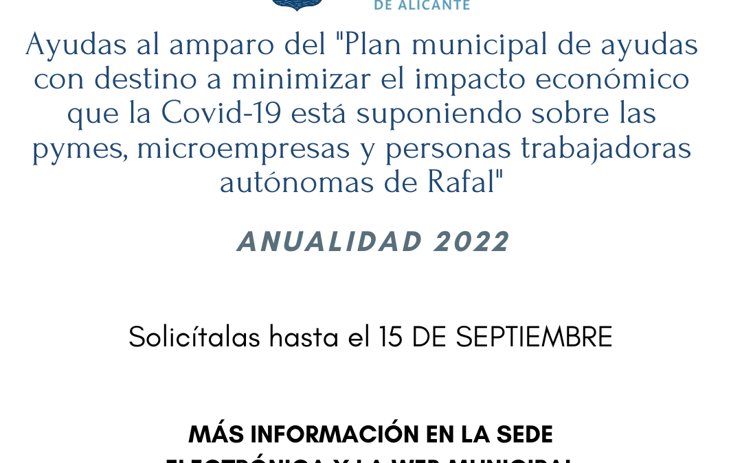 Ayudas a pymes, micropymes, autónomos y profesionales de Rafal 2022