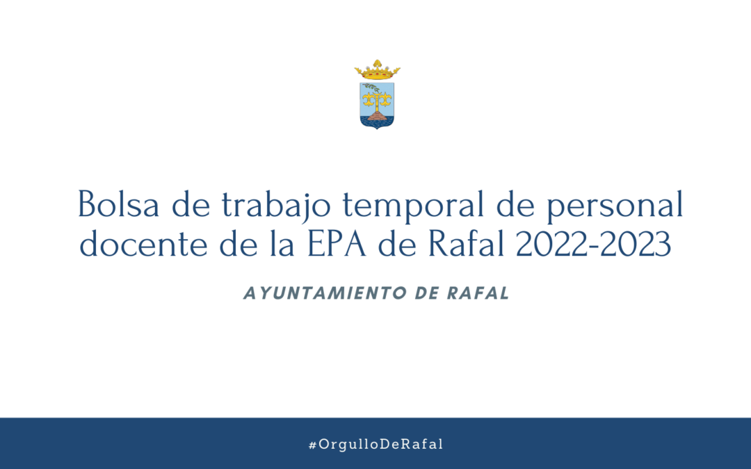 Bolsa de trabajo temporal de personal docente en EPA de Rafal