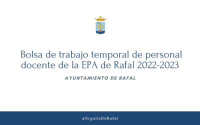 Bolsa de trabajo temporal de personal docente en EPA de Rafal