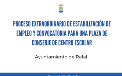 Proceso extraordinario de estabilización de empleo y convocatoria para una plaza de conserje centro escolar