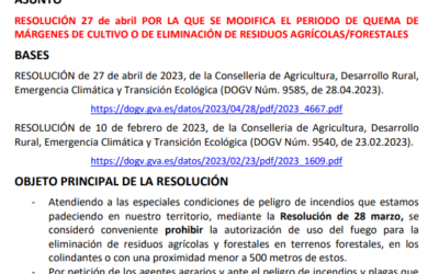 Nueva resolución sobre la prohibición de quemas